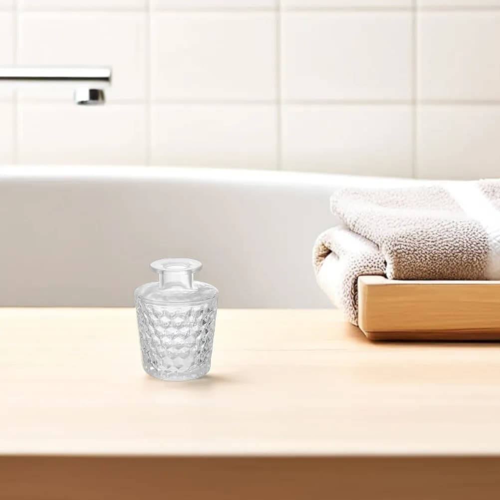 2 Pezzi Bottiglie Diffusori di Aromi in Vetro Ricaricabili, Eleganti Contenitori Trasparenti per Fragranze, Diffusori di Oli Essenziali per Casa e Ufficio