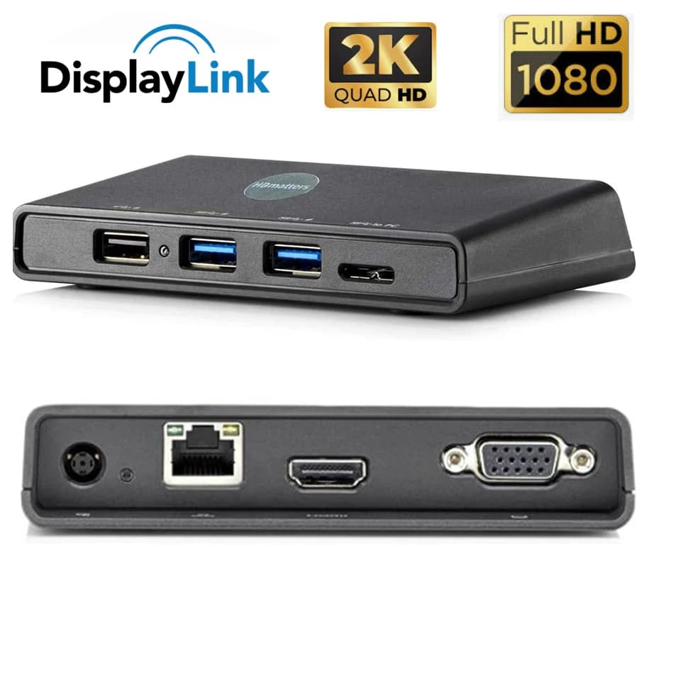 Docking station da USB 3.0 a HDMI o VGA con chip Displaylink Adattatore video da USB 3.0 a HDMI 7 in 1 per Mac M1/M2/M3 e Windows