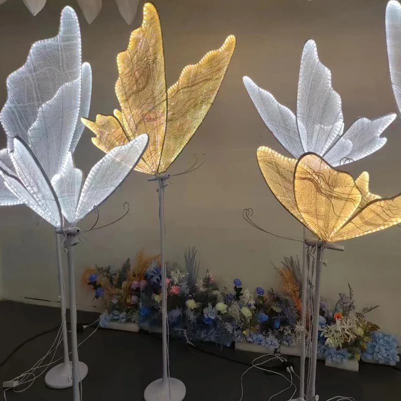 60cm Led Butterfly Lights sfondo di nozze puntelli decorativi farfalla luminosa guida stradale illuminazione farfalla per la festa di nozze