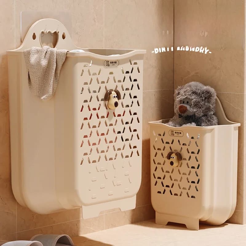 Bathroom and laundry basket, dirty laundry basket, storage bag for dormitory and WC, organizer with shelves