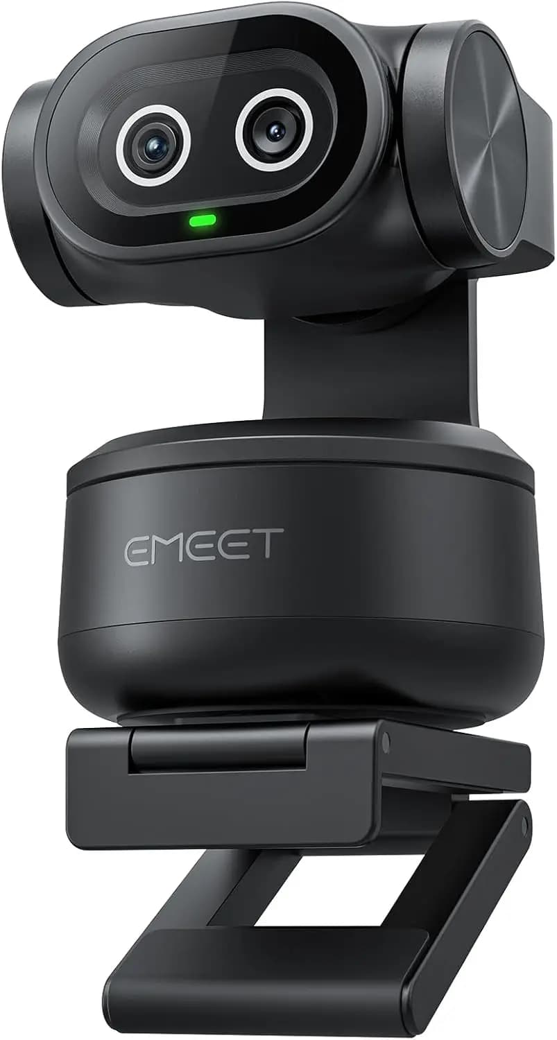 Webcam PTZ 4K con Doppia Fotocamera, Tracciamento AI, PDAF e Autofocus 0.2s, Sensore Sony, 3 Microfoni, Controllo Gestuale per