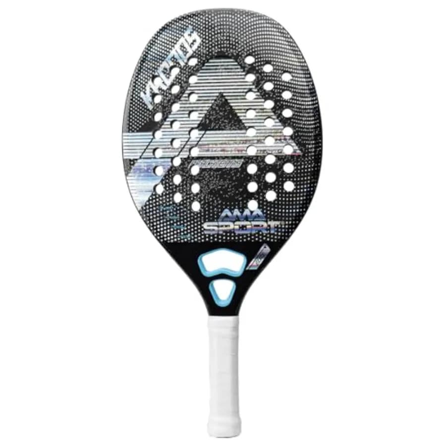 Racchetta da beach tennis per giocatori esperti, telaio in fibra di carbonio 3K con nucleo in schiuma EVA, blu, leggera e ad alte prestazioni.