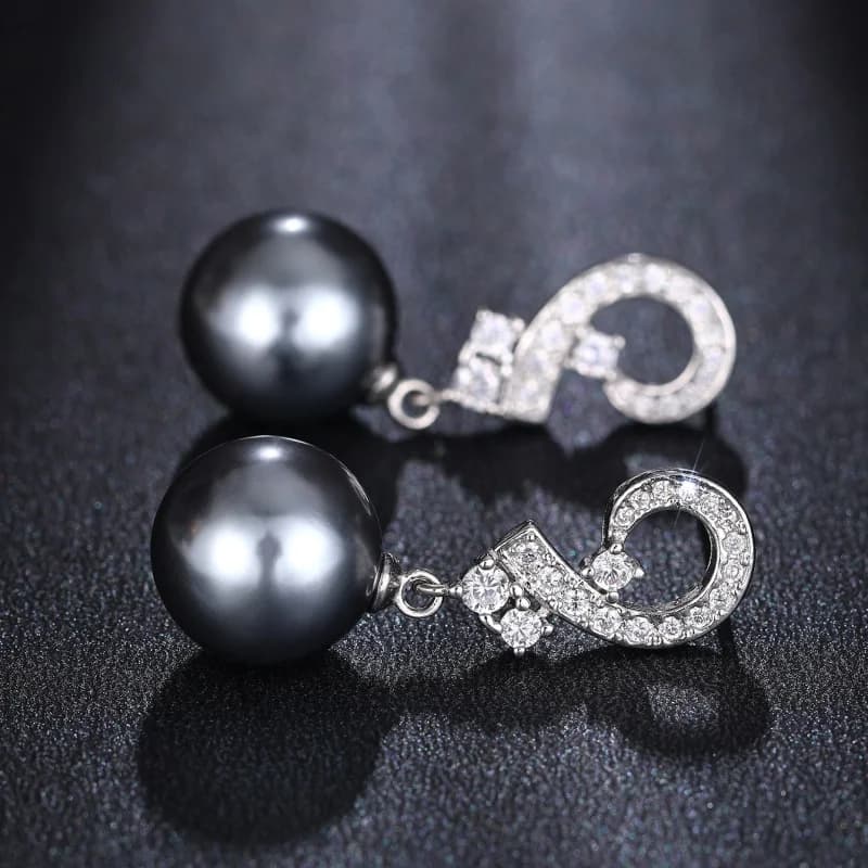 CAOSHI Temperament Grey Imitation Pearl Dangle Earrings for Engagement Party Unique Female Ear Accessories Delicate Jewelry Gift