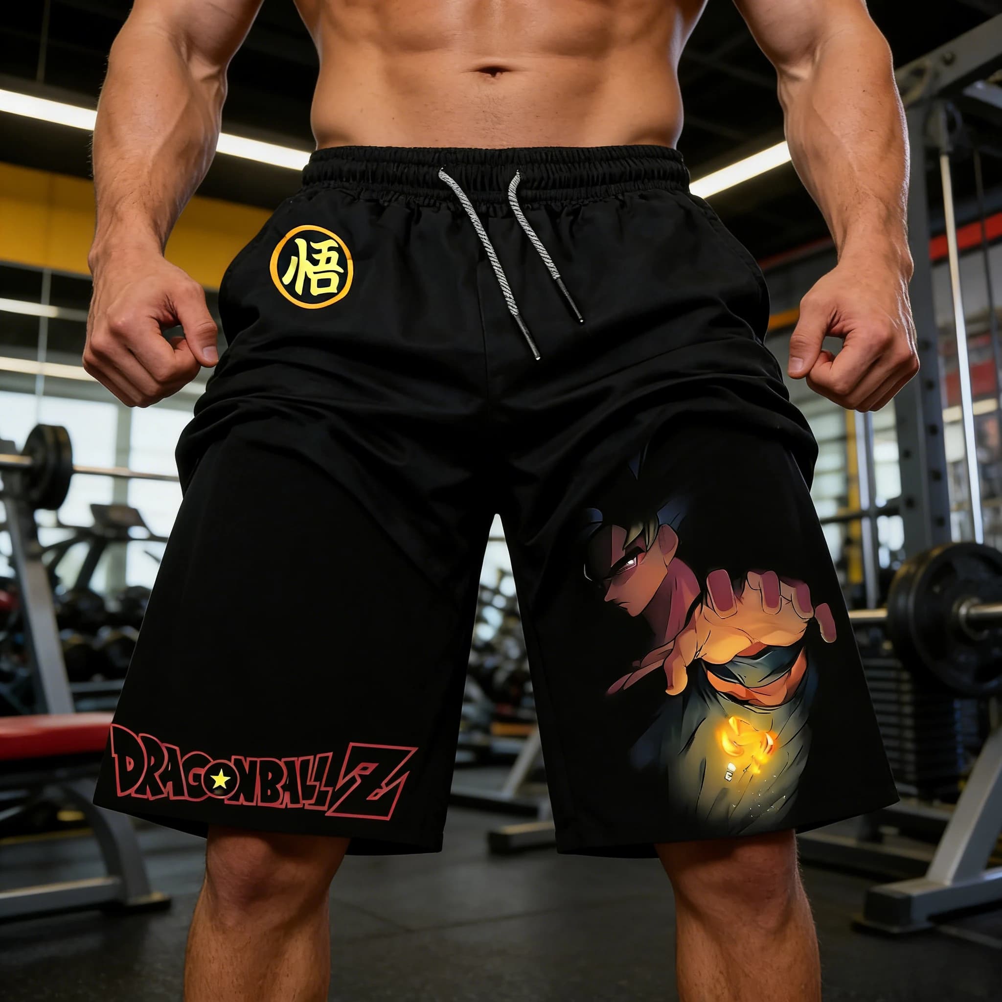 Pantaloncini Sportivi Estivi 2026 Dragon Ball Z Wukong Quattro Stelle, Stampa 3D, Doppio Strato, Effetto Due Pezzi, Traspiranti e ad Asciugatura Rapida