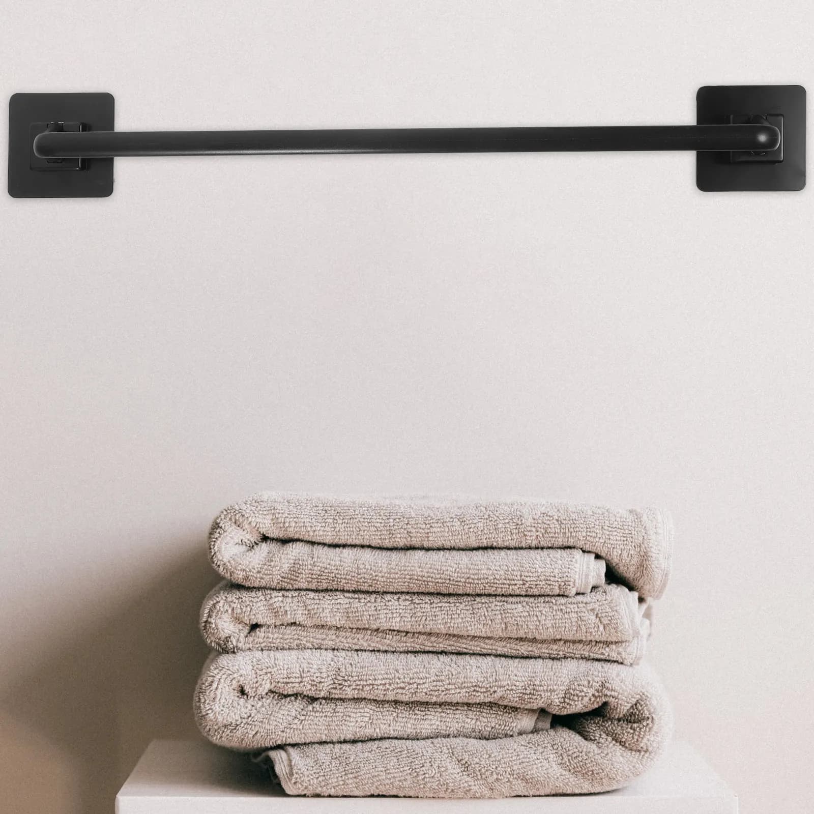 Portasciugamani da Parete Rimovibile Senza Foratura per Bagno e Cucina, Supporto per Ciabatte, Barre Portasciugamani per Bagno