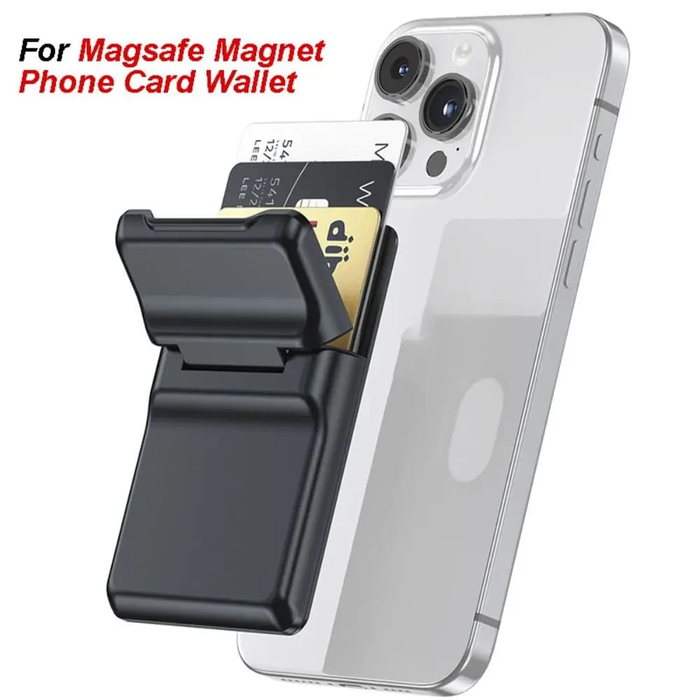 Per Magsafe Portafoglio Porta carte di credito Blocco Rfid Custodia a portafoglio di sicurezza PC Forte adsorbimento per iPhone 15 14 13 ProMax