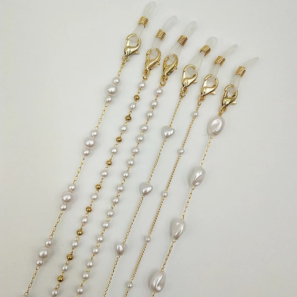 Neck Straps Anti-lost For Women Metal Eyewear Jewelry Reading Glasses Chain Pearl Chain Face Mask Necklace Glasses Clips