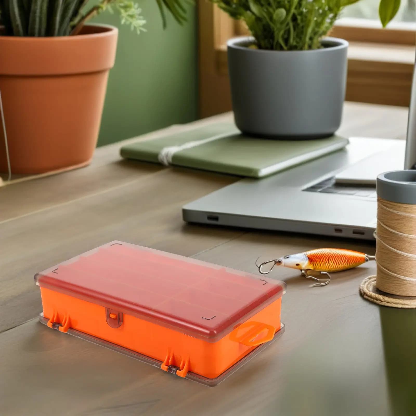 2 Pezzi Scatola Porta Esche da Pesca a Doppio Lato, Organizer Attrezzatura a Doppio Strato, Contenitore Compatto Portatile per Esche da Acqua Dolce e Salata
