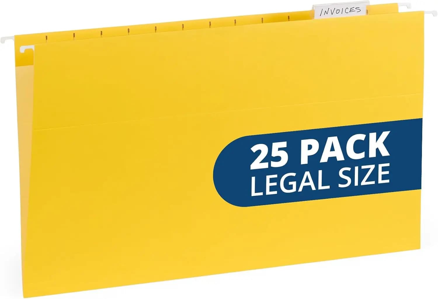 25 Cartelle Gialle per Documenti Legali da Appendere - Cartelle Legali Gialle da Appendere in Carta da 11pt con Linguette e Inserti in Plastica