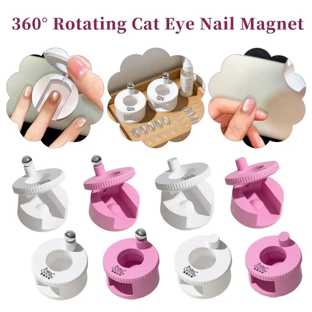 Automatic Magnet with Glass Beads Effect Cat Eye 360 ° Magnetic Stick Girevole with 3D Glass Bead Effect for Beginners, Fai-da- Nail Polish Tool ♪