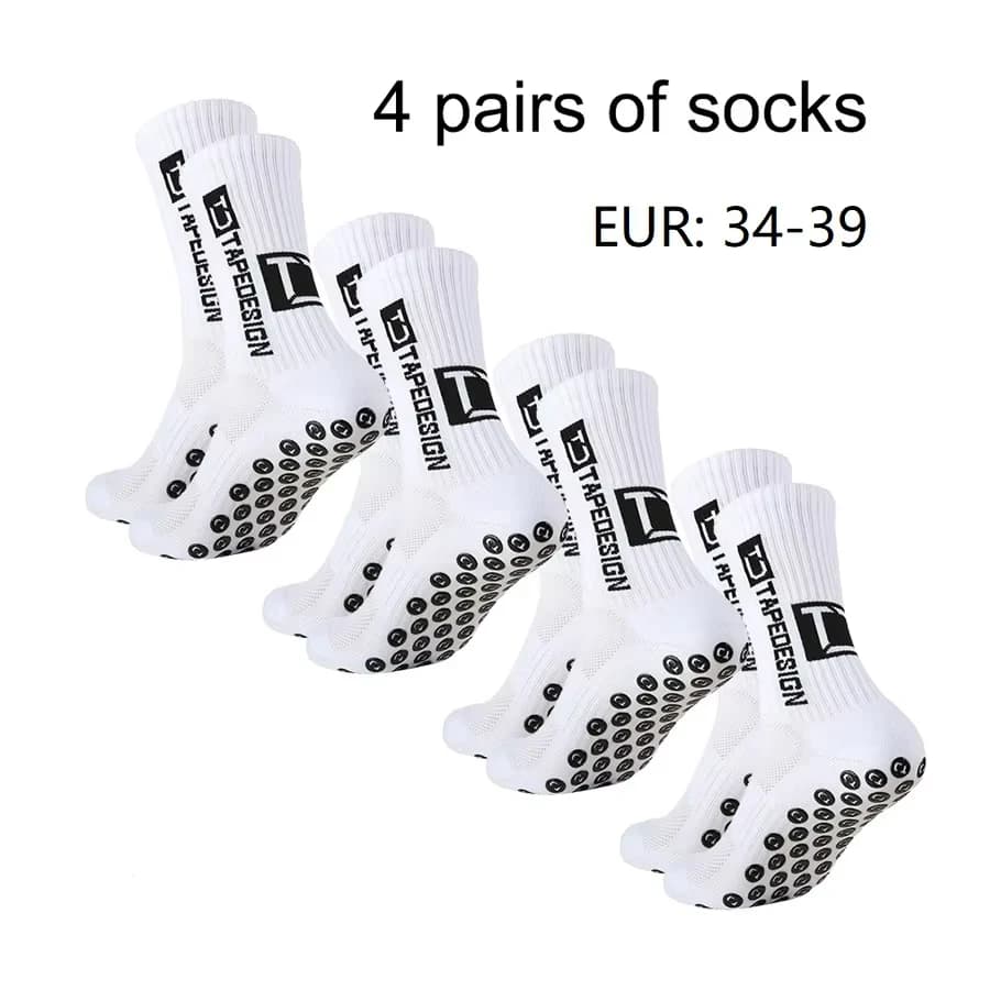 1/4/6 parirs of size 36-40 Children's and Women TC mid tube glued football non slip socks for sports training and competition