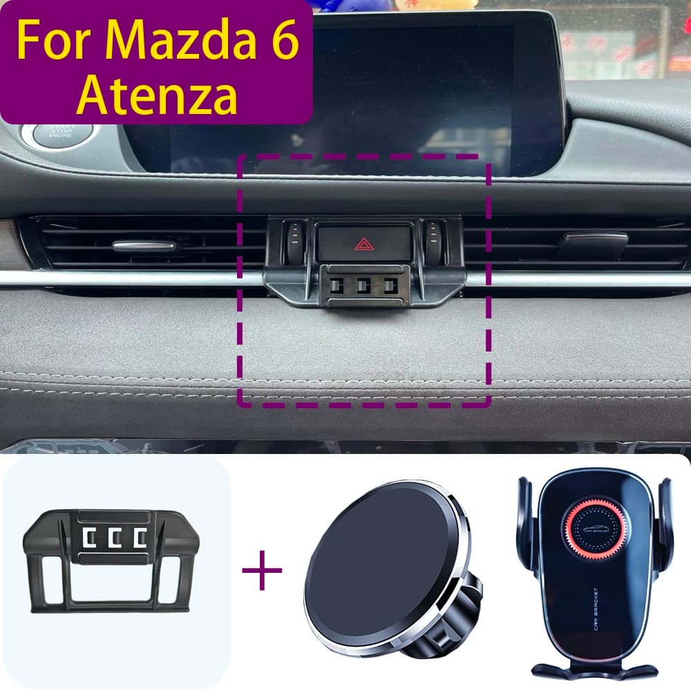 Per Mazda 6 Atenza 2020 2021-2023 Supporto magnetico per telefono per auto Supporto magnetico Supporto per telefono di ricarica wireless Base per staffa personalizzata