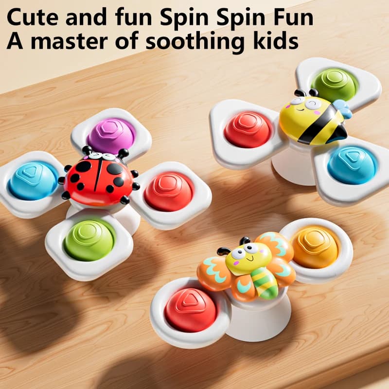 3 pz/set Ventosa Trottola Animale Del Fumetto Spinner Giocattoli o con cinturino Divertente Bagno Del Bambino Educativo Agitarsi Giocattolo Regalo Del Capretto