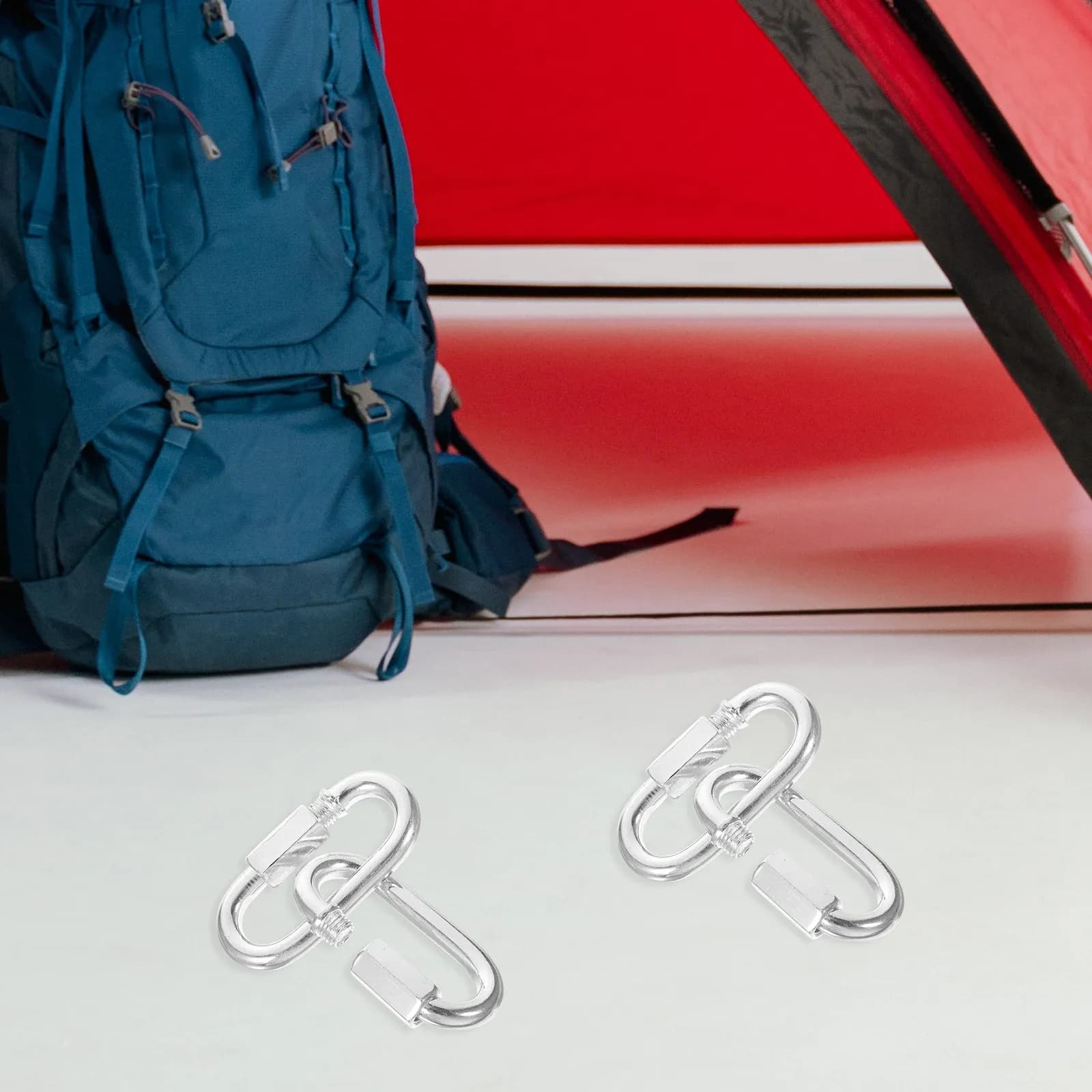 10Pcs M8 D-Shape Quick Link Heavy Duty Locking Carabiner for Rock Climbing Swing Sets Hammocks Gym Hanging Beds Trailer Safety
