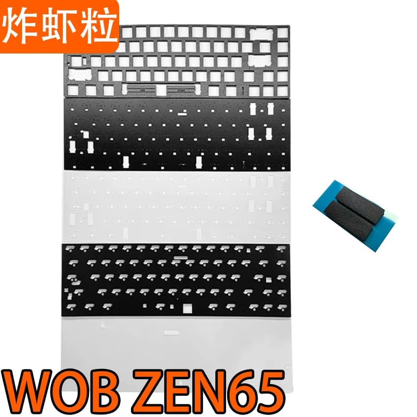 WOB ZEN65 Tastiera meccanica Sound Pack PORON Sandwich Cotton PET Attore vocale Pad Imbottitura inferiore in cotone