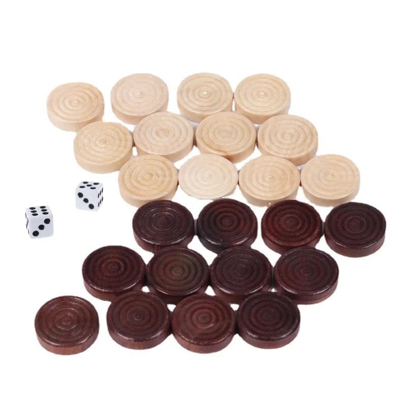 30 pezzi/set di pedine rotonde in legno per accessori da gioco di backgammon e scacchi
