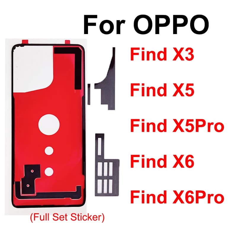 1 Set per OPPO Find X3 X5 X5 X6 Pro sostituzione dell'adesivo adesivo della copertura dell'alloggiamento della porta della batteria posteriore posteriore