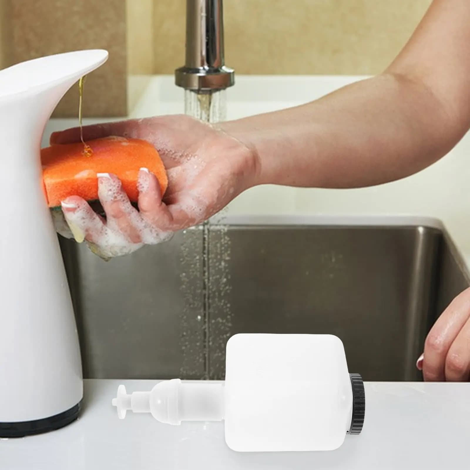 Testina di ricambio per dispenser sapone, pompa schiumogena per contenitore di sapone liquido ricaricabile, bagno, cucina, casa, ufficio, manuale