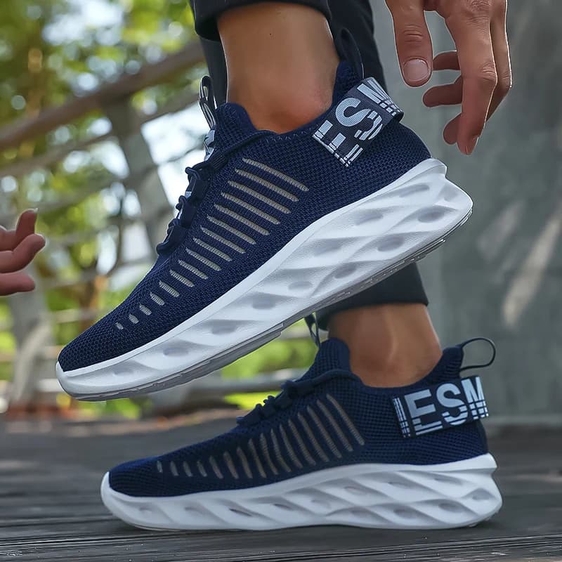 2025 Scarpe da ginnastica da uomo di moda Mesh traspirante antiscivolo Scarpe da corsa all'aperto Uomo leggero Scarpe vulcanizzate Tenis Para Hombre