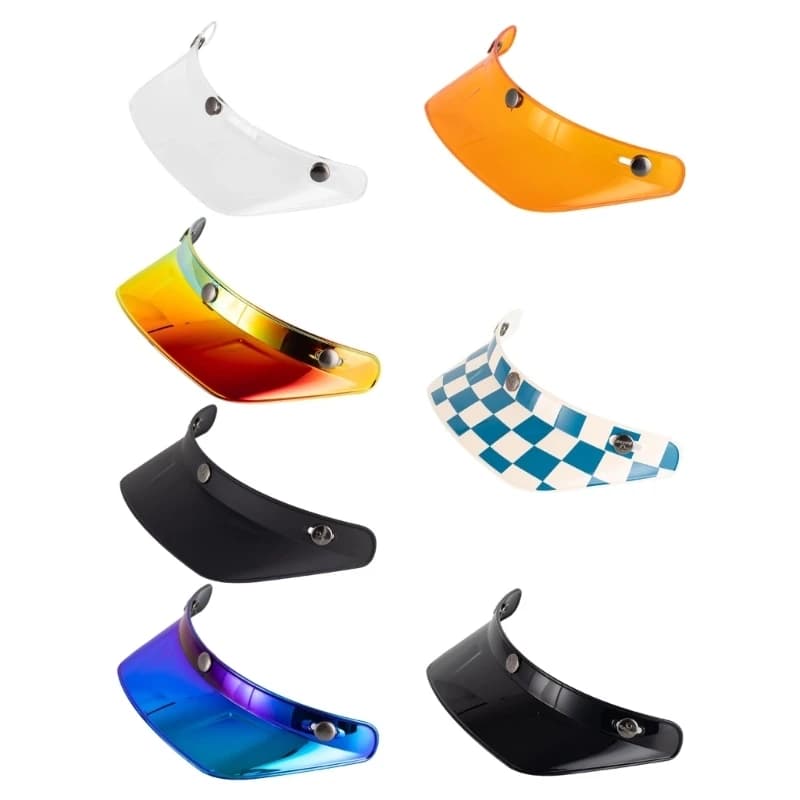 Universal Retro Helmet Sunvisor With 3 Fasteners For Motorcycle Bike ABS Material