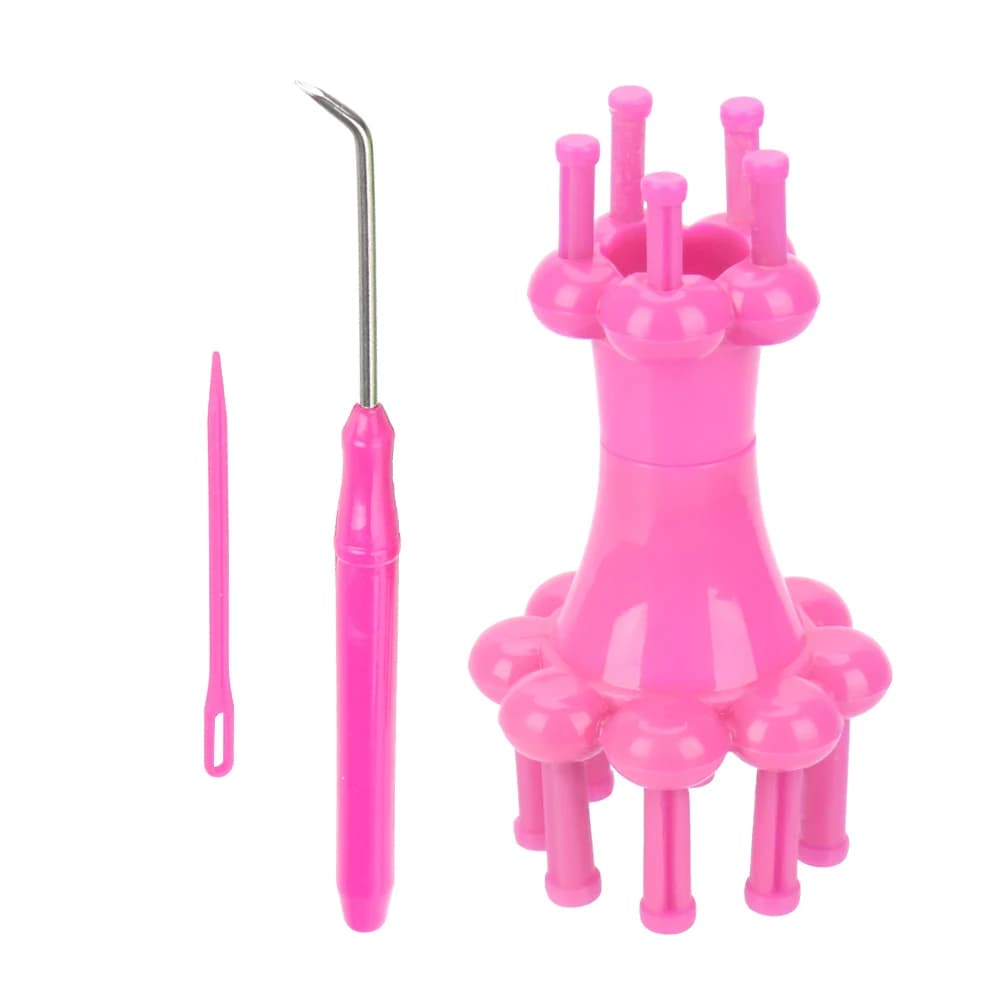 DIY Weaving Tool Spool Loom Double Head Alternative Flower Arranger Knitting Doll Knitter 1 Set Wool Rope Craft Tools