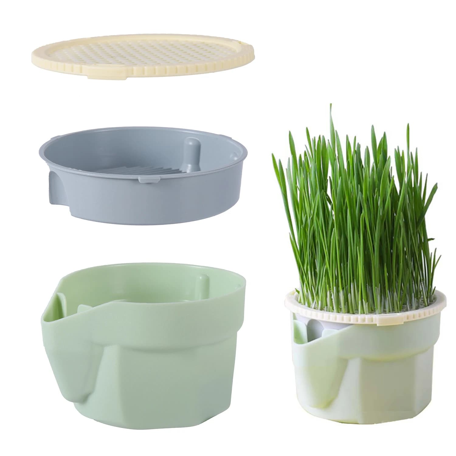 Hydroponic Bean Sprout Pot Cat Grass Mint Catnip Soilless Planting Box Pea Wheat Seedling Sprouter Home Liquid Planting Supplies