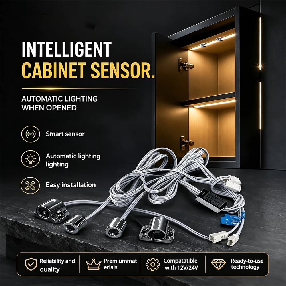 DC12‑24V 60W Wardrobe Closet LED Light Sensor Switch Hand Sweep Touch PIR Door Motion Sensor Controller