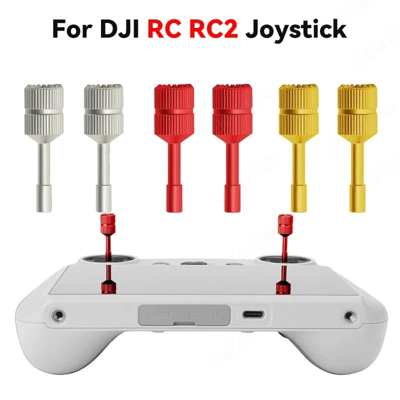 1 pair for DJI RC / RC 2 Remote Control Joystick Extended Aluminum Thumb Stick Rocker for DJI Mini 3 4 Pro