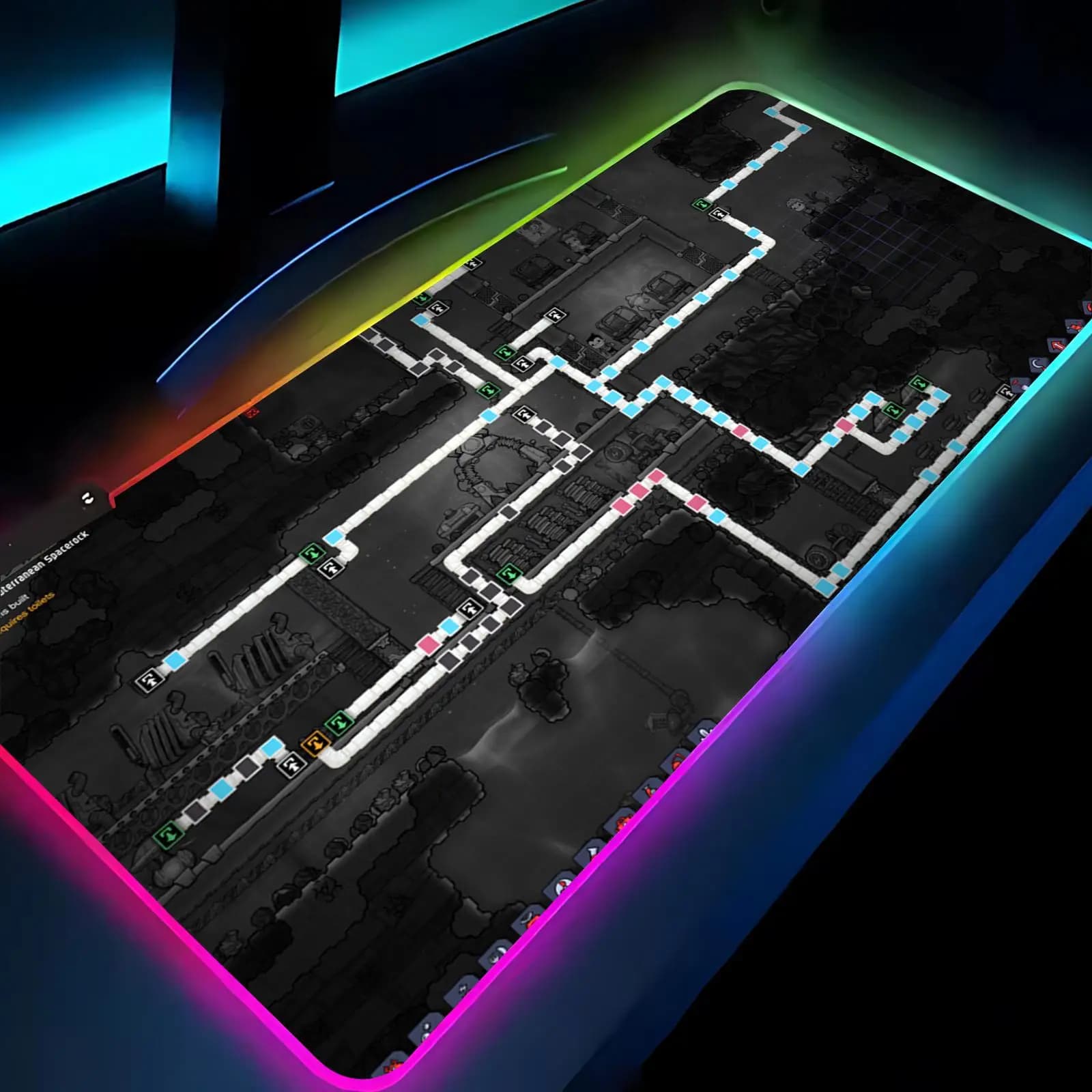 Oxygen Not Included Mouse Pad Anime Gaming Mouse Pad LED Table Pads Backlit Rubber Desktop XXL RGB Desk Mats