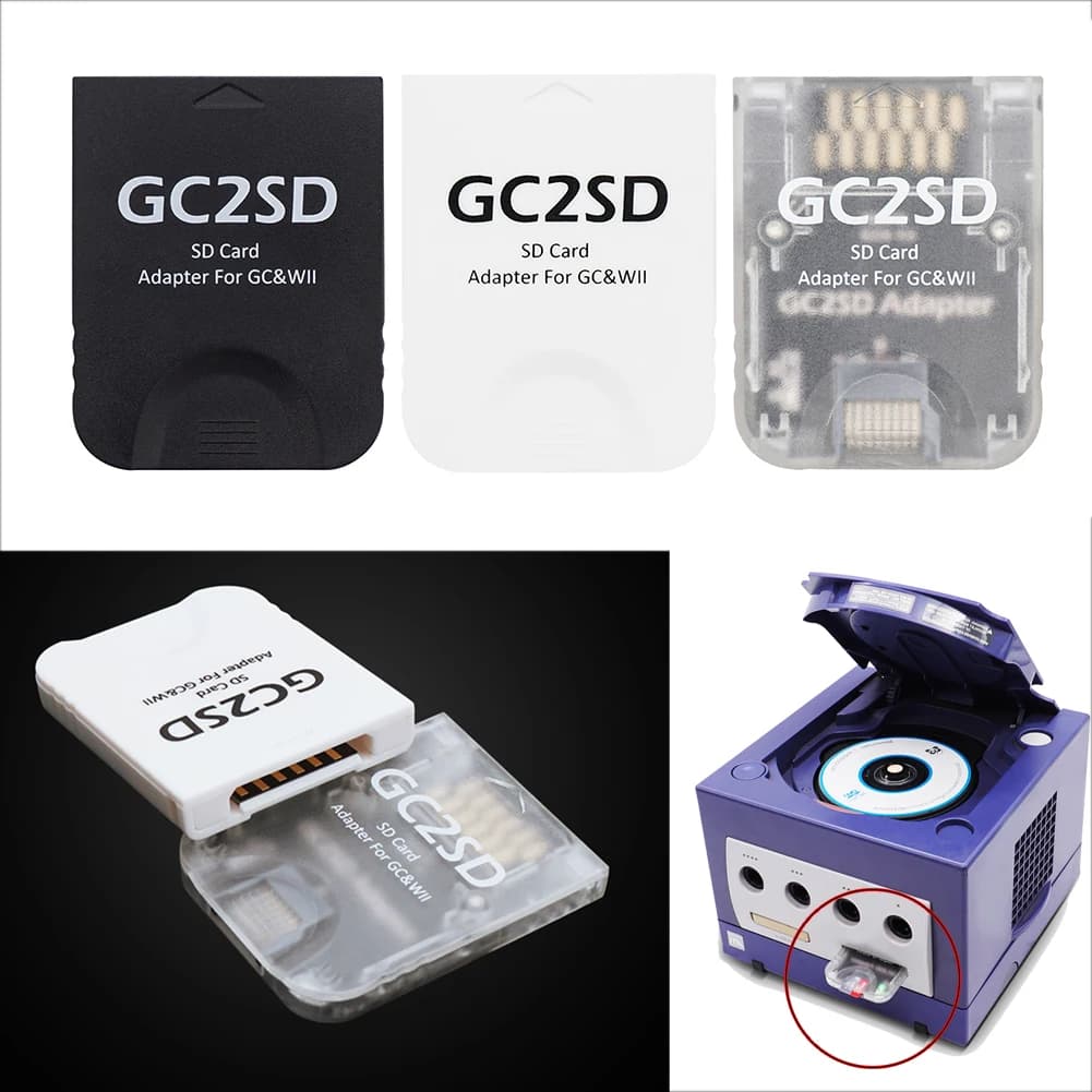 GC2SD Memory Card Adapter Micro Plug and Play adattatore per scheda SD per Nintendo Gamecube NGC e Wii Retro Console per videogiochi