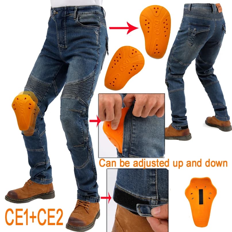 Moto Jeans panno equipaggiamento protettivo equitazione Touring moto pantaloni pantaloni Motocross Pantalones ginocchiere regolabili