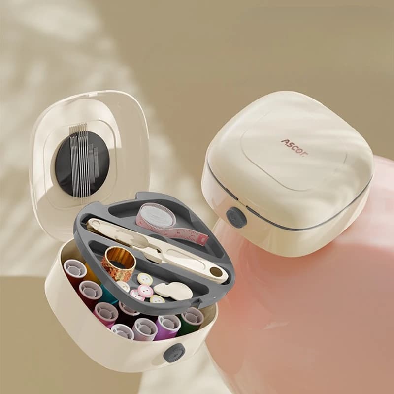 Kit da cucito magnetico - Nuovo set portatile per casa e dormitorio - Elementi essenziali per cucire e rammendzione premium - Mini set compatto per riporre oggetti