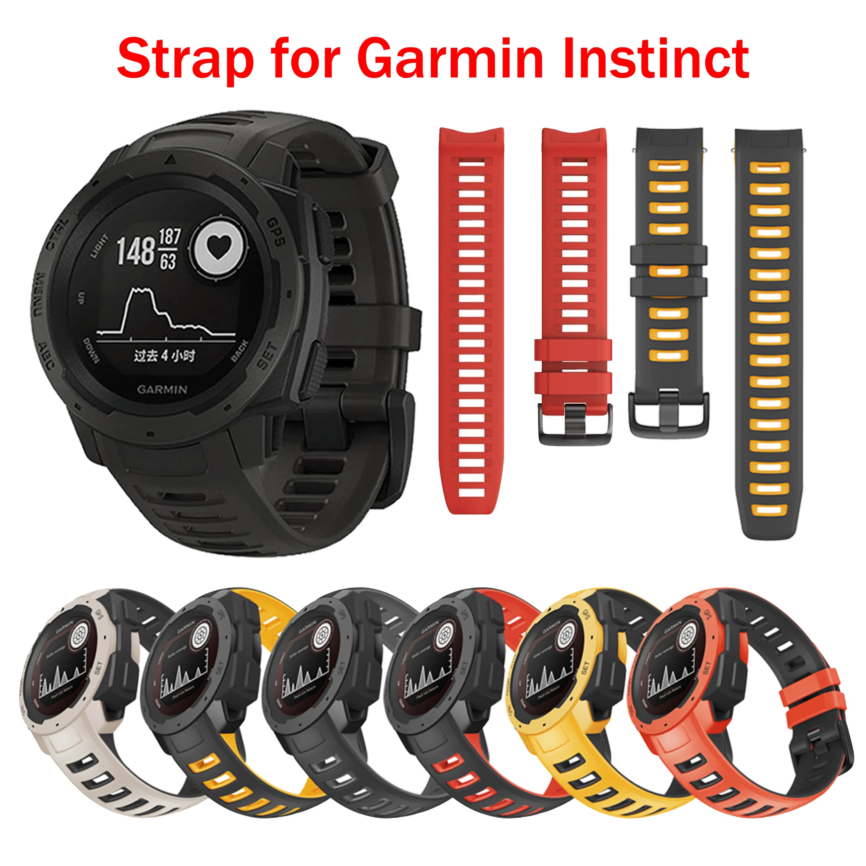 Per Garmin inst(smart watch band cinturino da polso in silicone di ricambio 22mm per garmin inst(/ garmin inst(esports Correa