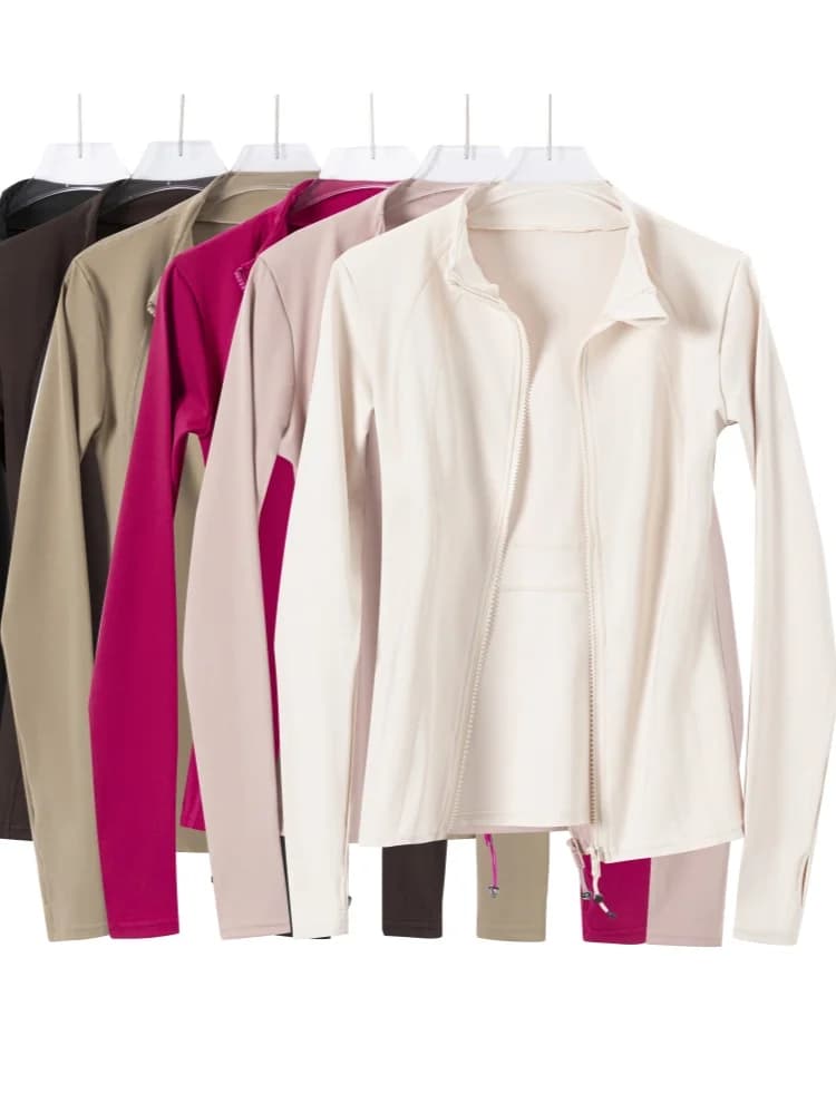 Slim and lightweight yoga jacket; professional training top for pilates for autumn