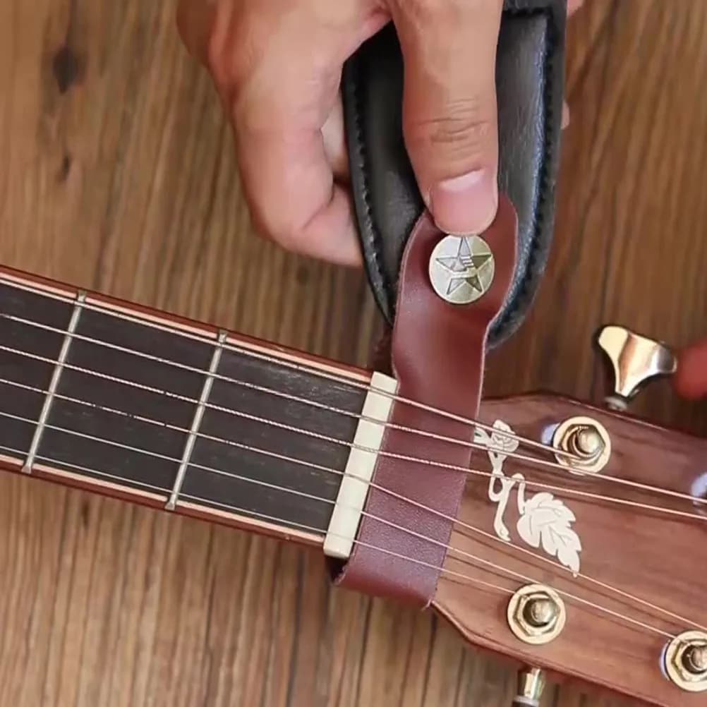 4 Pezzi Cinghie per Manico di Chitarra Resistenti all'Usura in PU con Blocco di Sicurezza per Prevenire lo Scivolamento, per Chitarra Acustica, Elettrica, Basso e Ukulele