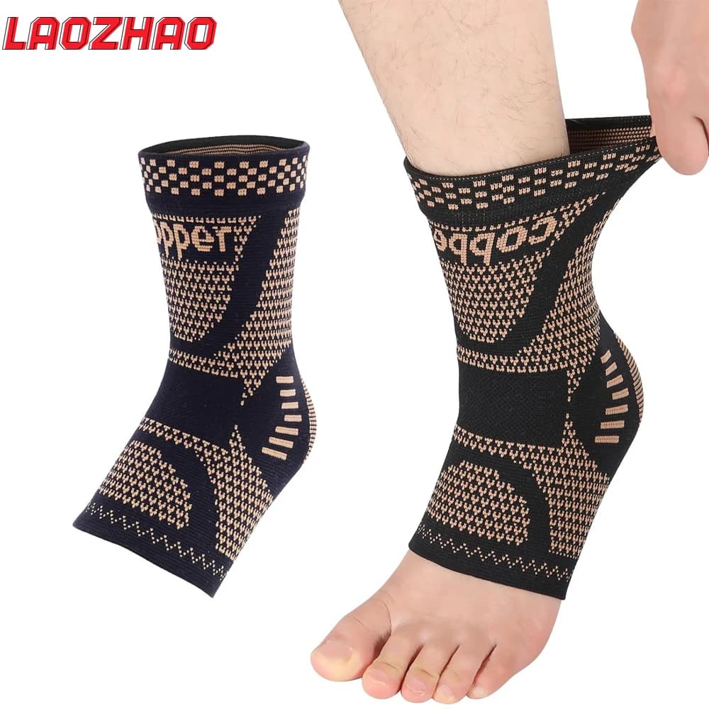 2 Pezzi Supporto per Caviglia in Rame per Uomini e Donne, Migliori Calze a Compressione per Fascite Plantare, Sport, Sollievo dal Dolore