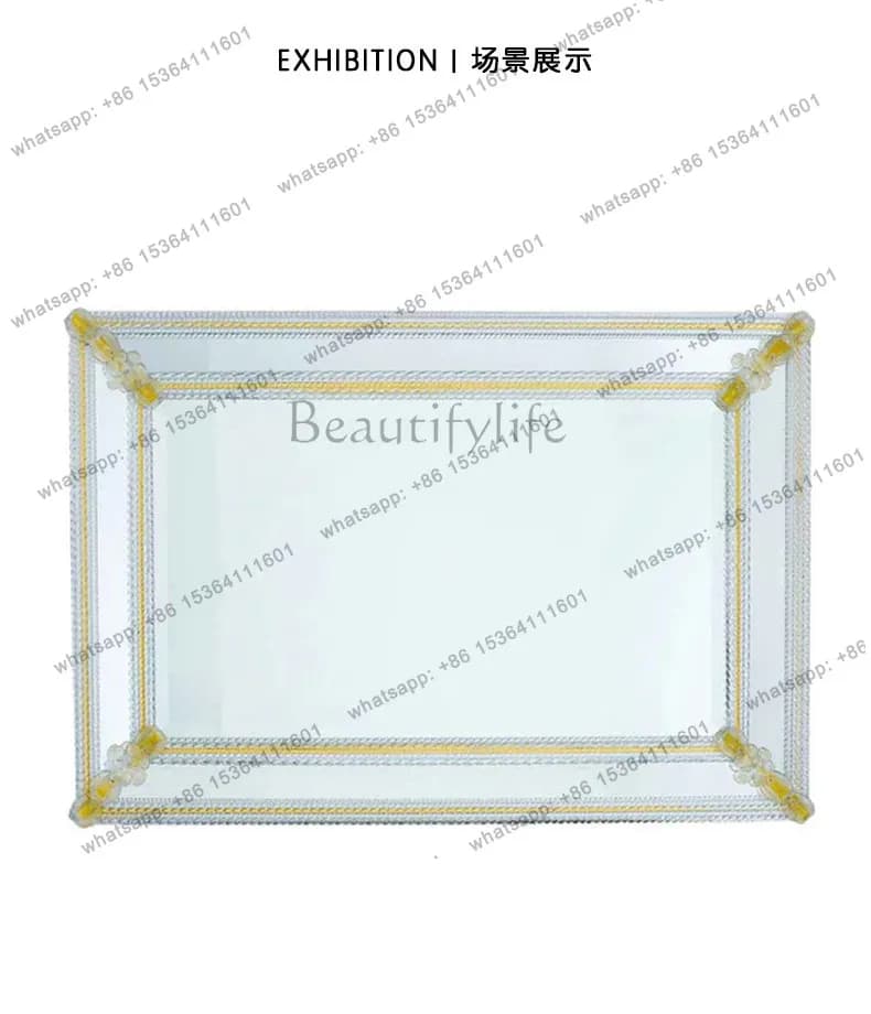 Specchio decorativo premium per il trucco, specchio da parete europeo per il bagno di casa
