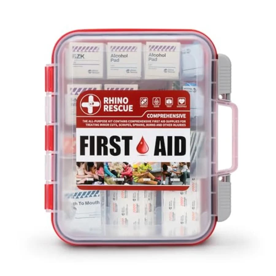 Kit di Pronto Soccorso Completo OSHA da 371 Pezzi, Forniture Mediche Professionali per 100 Persone, Ideale per Emergenze, Casa e Ufficio