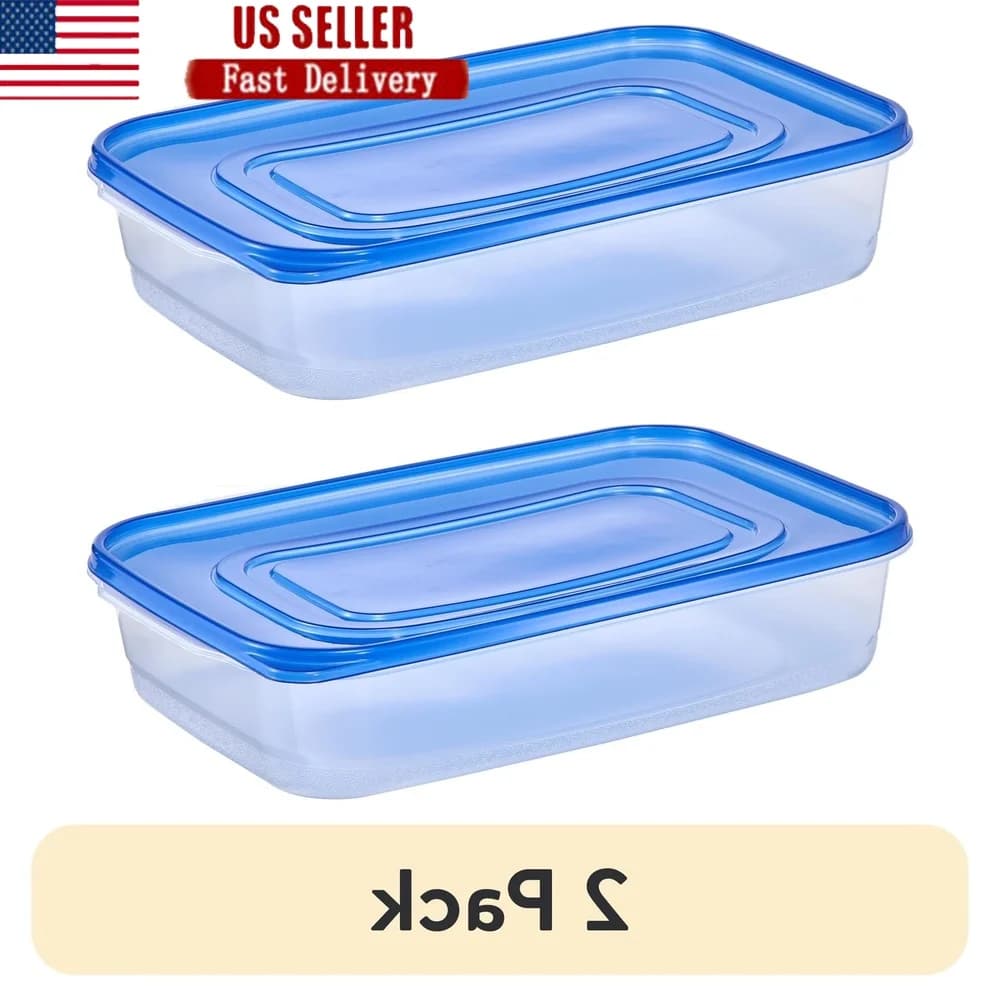 2-piece stackable food containers Rectangular containers for preparing meals without BPA Transparent covers Ideal organization for pantry in the refrigerator