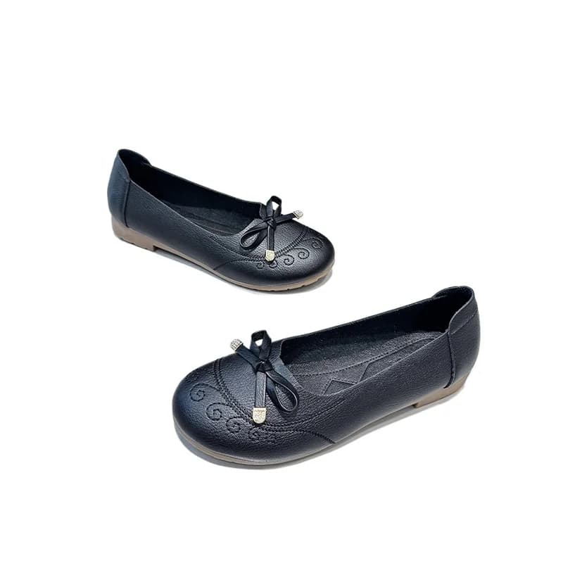 Nuove Scarpe in Vera Pelle Primavera-Autunno 2026, Mocassini da Donna con Fiocco a Farfalla, Ballerine Casual da Donna