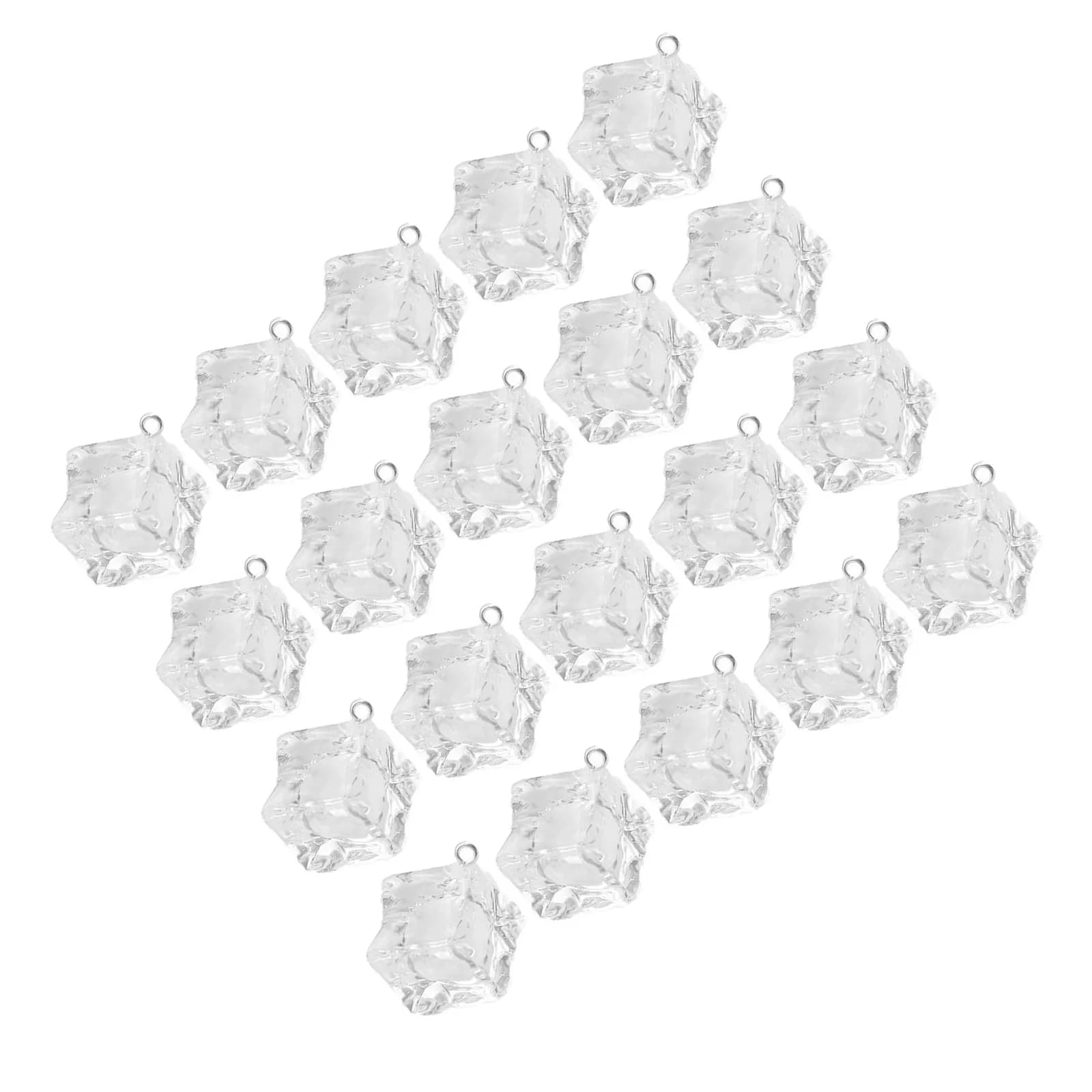 20 Pezzi Ciondoli a Forma di Ghiaccio Trasparenti, Accessori Creativi per Gioielli Fai-da-Te, Ornamenti Decorativi per Collane