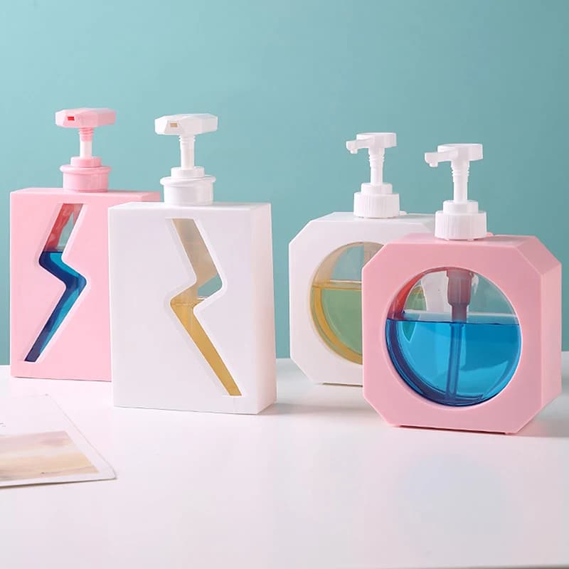 Dispenser di Sapone da Bagno da 500ml, Contenitore Ricaricabile per Lozione, Shampoo, Gel Doccia, Flacone Portatile da Viaggio con Pompa