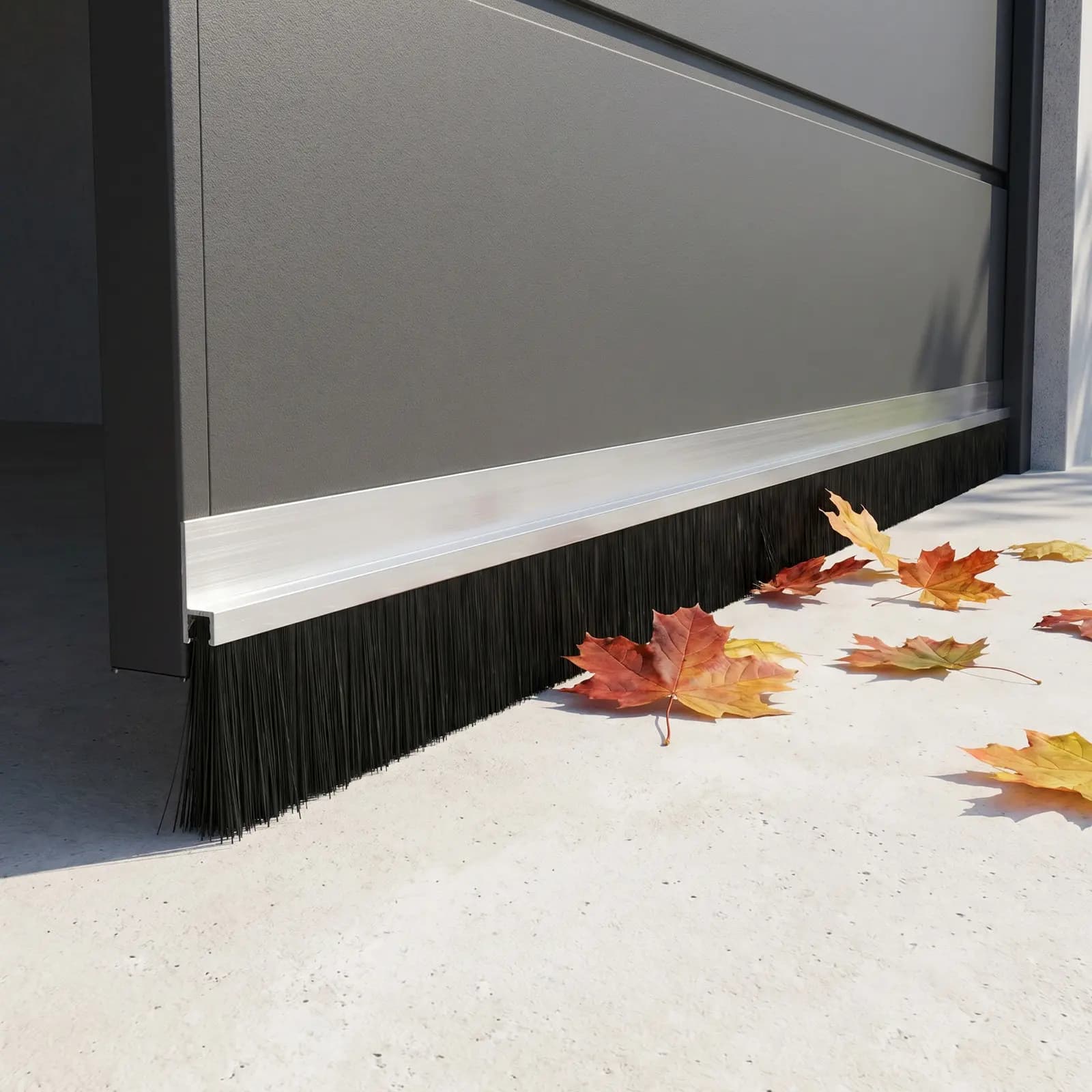 2Pcs Garage Door Brush Strip Aluminum Base Heavy Duty Draft Stopper Exterior Bottom Sweep for Garage Roll Up Door Gap Dust