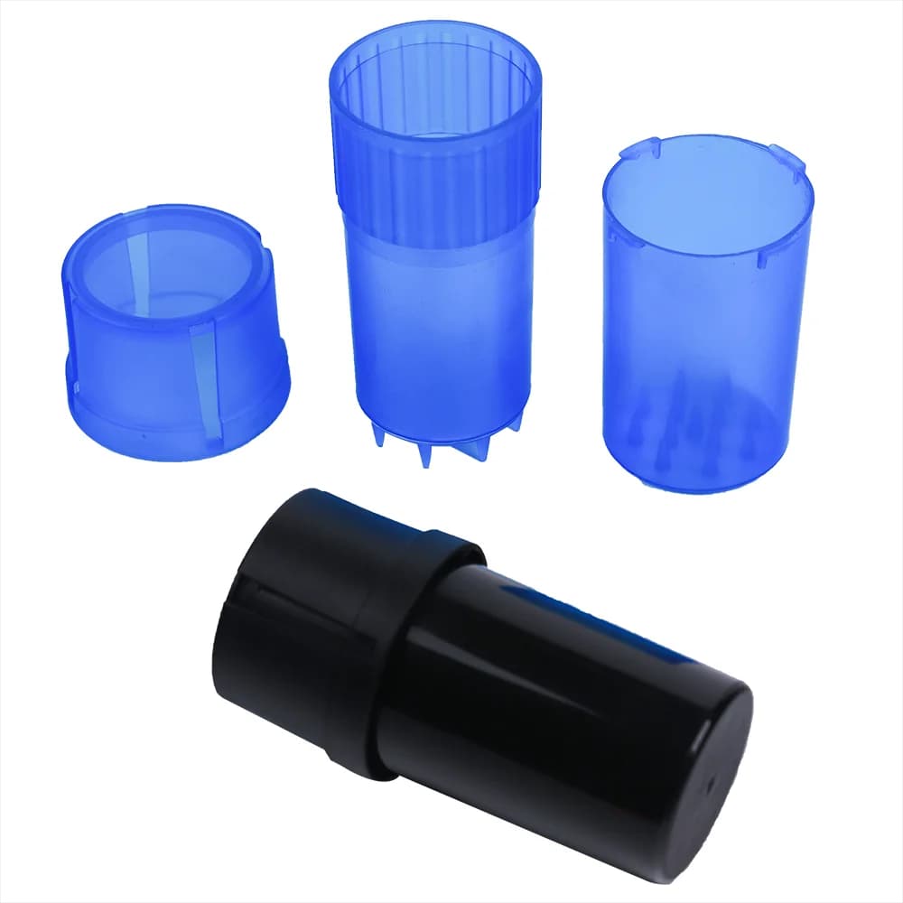 Smerigliatrice per erbe a forma di pattumiera Smerigliatrice in plastica ermetica 2 in 1 e design per bottiglie di stoccaggio Frantoio multifunzionale
