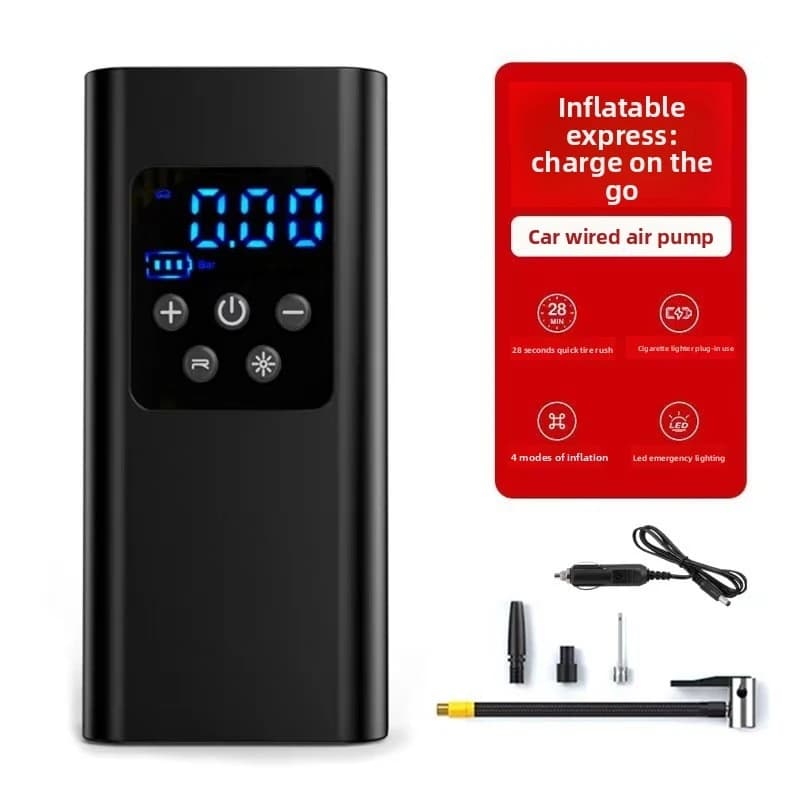 Rechargeable Portable Car Tire Inflator Wireless Digital Air Pump Auto Shut-Off For Car Motorcycle Bike Ball Outdoor Use