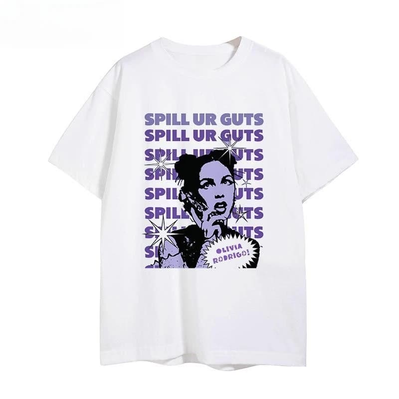 T-shirt da concerto Singer Olivia per uomo e donna, abbigliamento estivo in cotone Y2K, moda hip hop, girocollo, maniche corte, streetwear