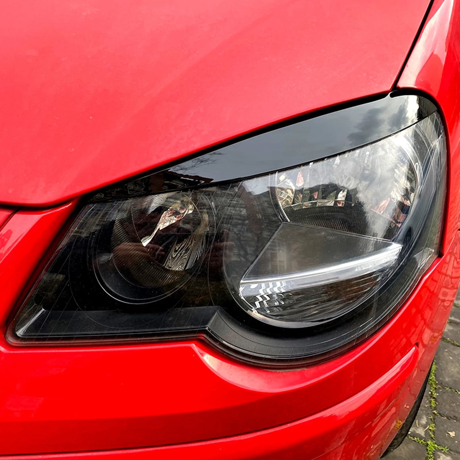 Front Headlamp Eyelid Head Light Lamp Lid Cover Brow Sticker Headlight Eyebrow Trim For Volkswagen VW Polo MK4 9N 9N3 2005-2009