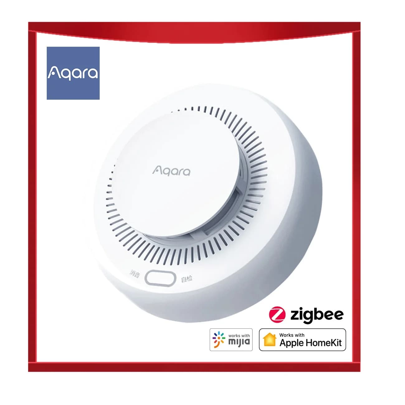 Rilevatore di Fumo Intelligente Aqara Zigbee, Allarme Antincendio con Avviso Sonoro, Controllo Remoto tramite App per la Sicurezza Domestica