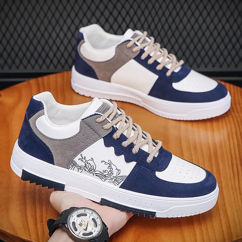 Mens Board Shoes Soft Soles Low Cut Retro Daily Casual Walking Shoes Comfortable Non Slip Sports Shoes for Men