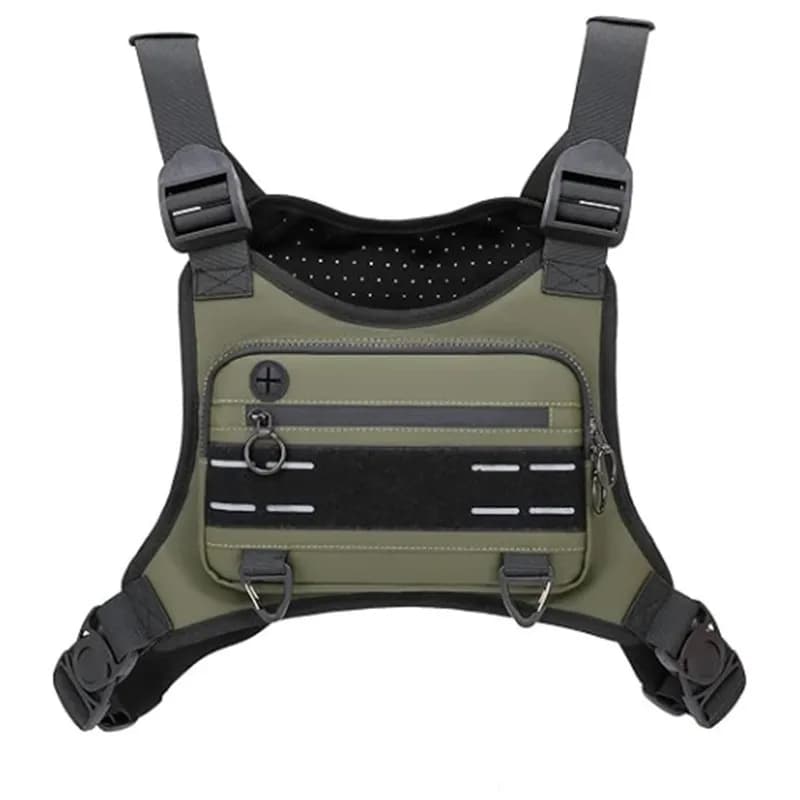 Adjustable shoulder straps Running vest bag on front chest tactical chest bag for outdoor climbing Waterproof gym belt bag
